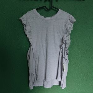 NWT ANTHROPOLOGIE PILCRO SUSTAINABLE RUFFLE-SLEEVED TUNIC IN LAVENDER SIZE SMALL